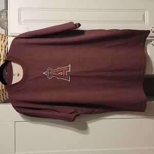 Angels Men's T-Shirt Short Sleeve A-Logo Baseball Red Crew Neck Sz XL